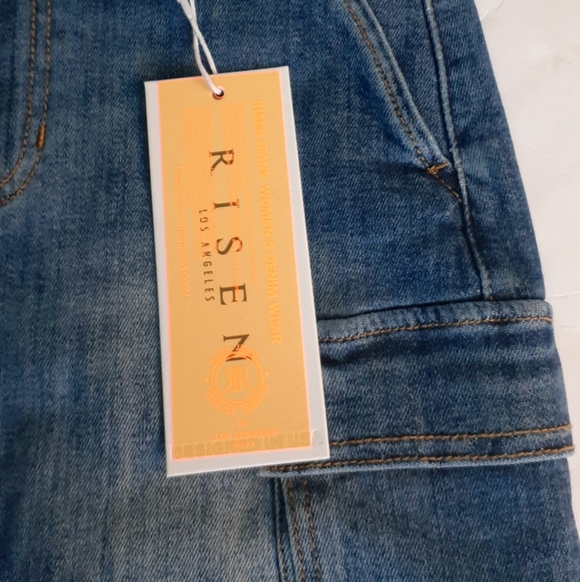 Risen Denim Midi Skirt with Pockets. New W/Tags.Size S - Picture 5 of 9